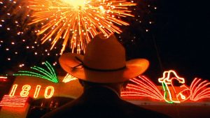 Man looking at firework