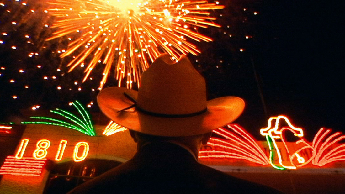 Man looking at firework