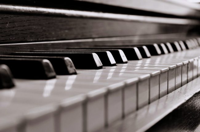 Close up of piano keys