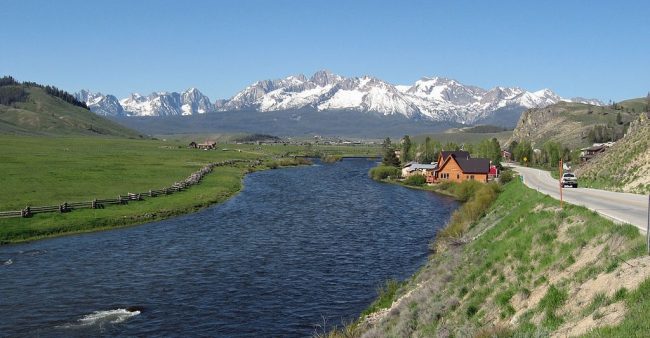 River with mountains in background