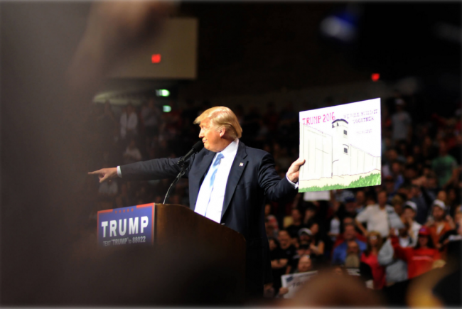 Donald Trump at a campaign rally.